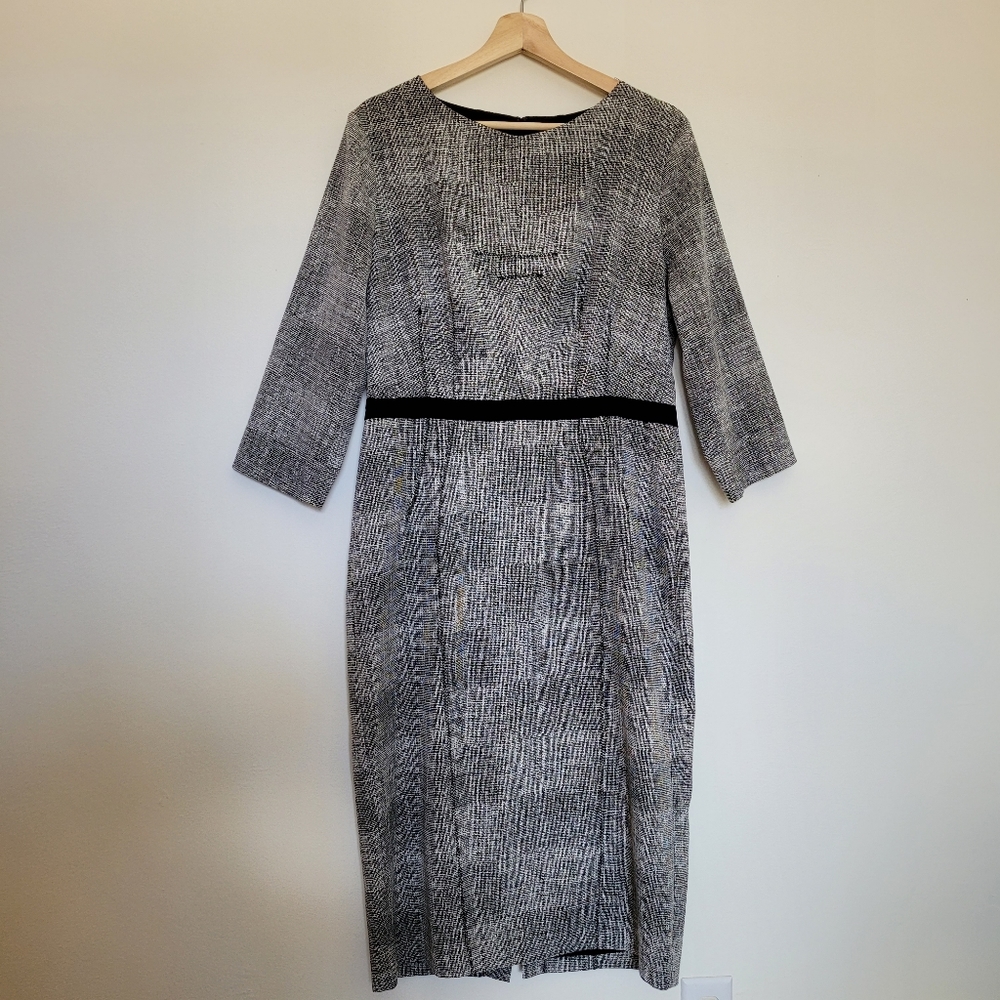Eva Mendes Black and White Sheath Dress Size Large